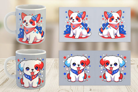 Mug Wrap Dog 4th July Sublimation artnoy 