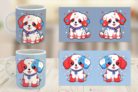 Mug Wrap Dog 4th July Sublimation artnoy 