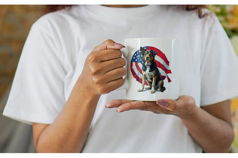 Mug Wrap Dog 4th of July Sublimation artnoy 