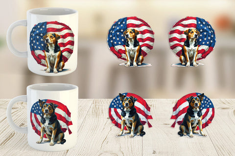 Mug Wrap Dog 4th of July Sublimation artnoy 