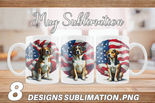 Mug Wrap Dog 4th of July Sublimation artnoy 
