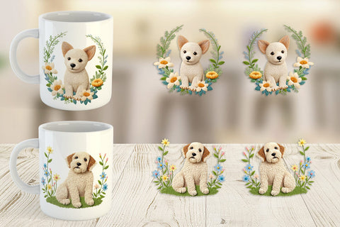 Mug Wrap Dog Embroidery Sublimation artnoy 