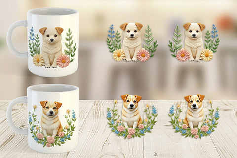 Mug Wrap Dog Embroidery Sublimation artnoy 