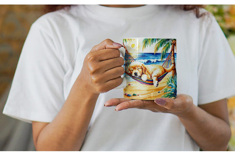 Mug Wrap Dog in Summer Hammock Sublimation artnoy 