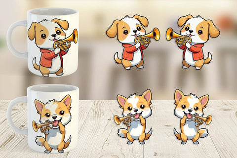 Mug Wrap Dog New Year Sublimation artnoy 