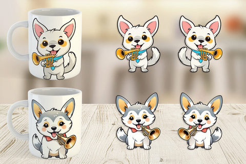 Mug Wrap Dog New Year Sublimation artnoy 