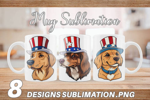 Mug Wrap Dog Patriotic Sublimation artnoy 