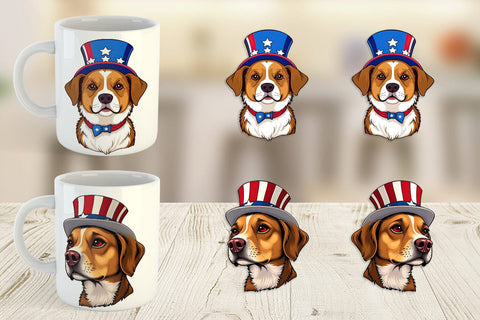 Mug Wrap Dog Patriotic Sublimation artnoy 