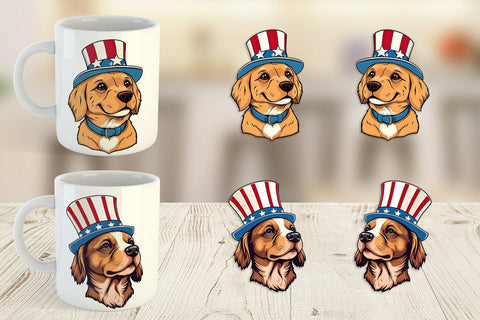 Mug Wrap Dog Patriotic Sublimation artnoy 