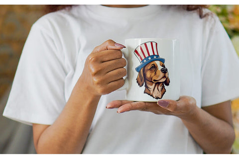 Mug Wrap Dog Patriotic Sublimation artnoy 