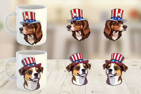 Mug Wrap Dog Patriotic Sublimation artnoy 