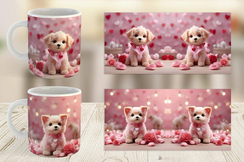 Mug Wrap Dog Valentine Sublimation artnoy 