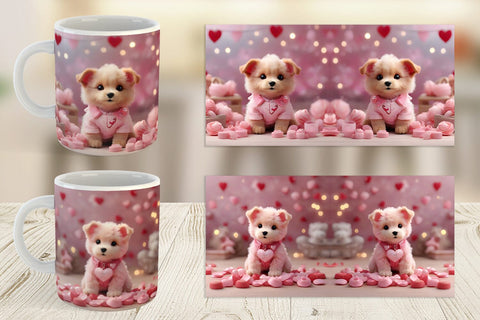 Mug Wrap Dog Valentine Sublimation artnoy 