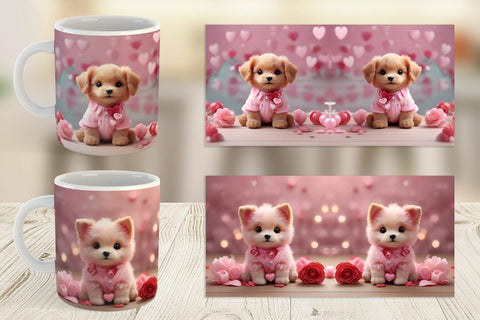 Mug Wrap Dog Valentine Sublimation artnoy 