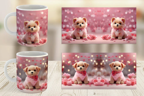 Mug Wrap Dog Valentine Sublimation artnoy 