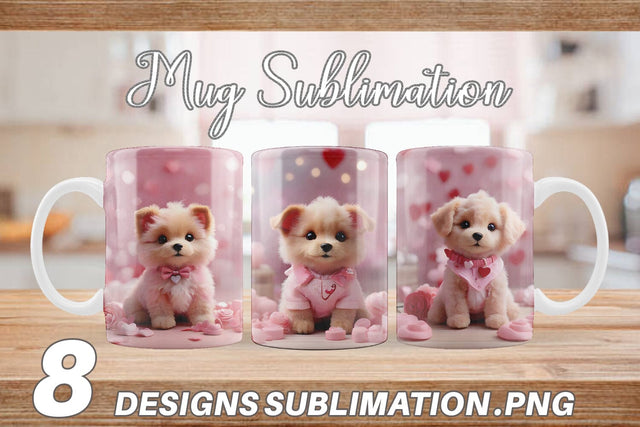Mug Wrap Dog Valentine Sublimation artnoy 
