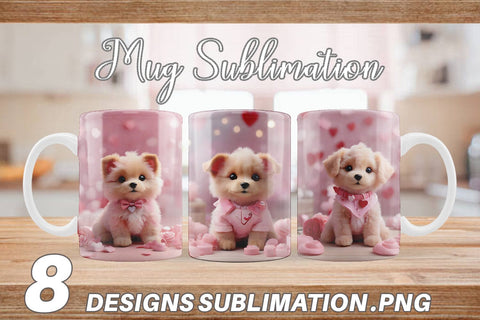Mug Wrap Dog Valentine Sublimation artnoy 