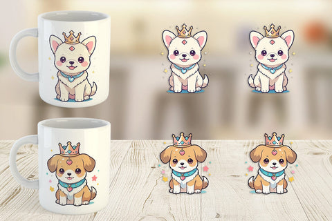 Mug Wrap Dog Wearing Crown Sublimation artnoy 