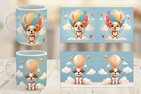 Mug Wrap Dog With Balloon Sublimation artnoy 