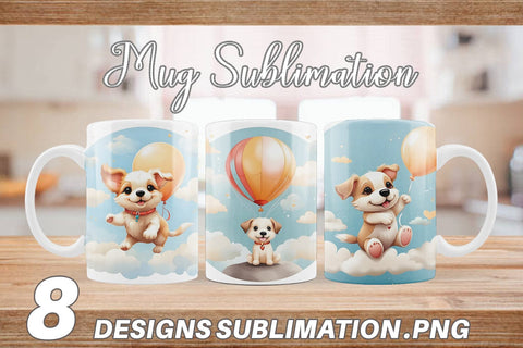 Mug Wrap Dog With Balloon Sublimation artnoy 