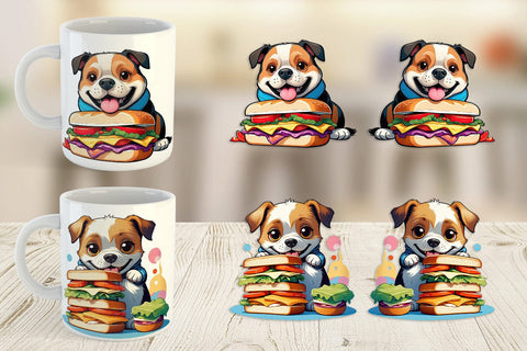 Mug wrap Dog with Sandwich Sublimation artnoy 