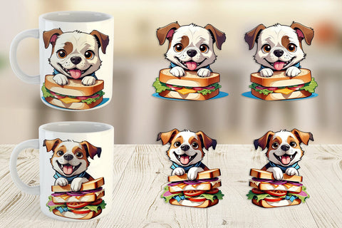 Mug wrap Dog with Sandwich Sublimation artnoy 