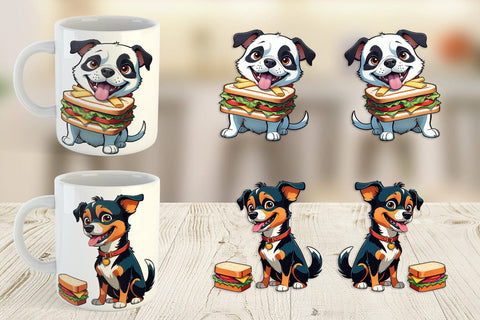 Mug wrap Dog with Sandwich Sublimation artnoy 
