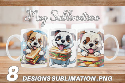 Mug wrap Dog with Sandwich Sublimation artnoy 