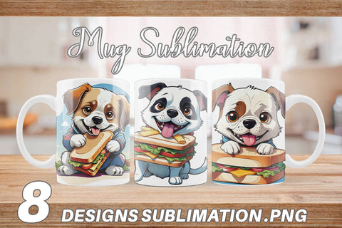 Mug wrap Dog with Sandwich Sublimation artnoy 