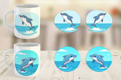 Mug Wrap Dolphin Sublimation artnoy 