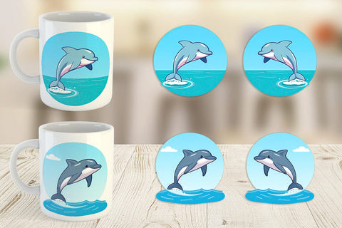 Mug Wrap Dolphin Sublimation artnoy 