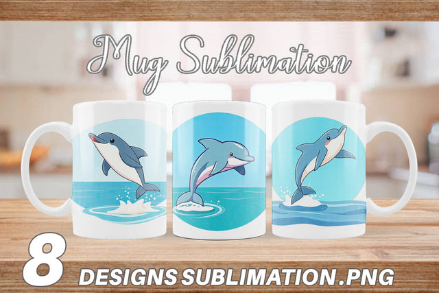 Mug Wrap Dolphin Sublimation artnoy 