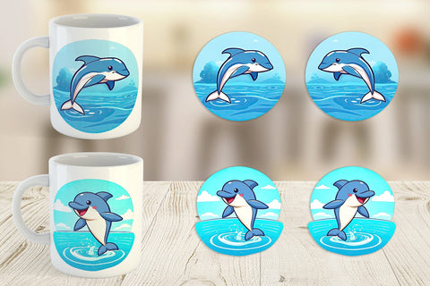 Mug Wrap Dolphin Sublimation artnoy 