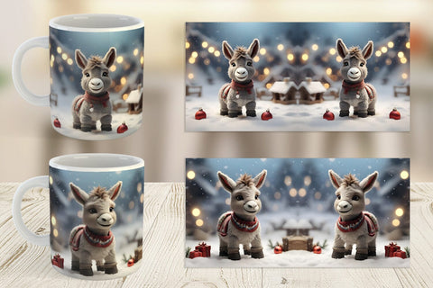 Mug Wrap Donkey Christmas Sublimation artnoy 
