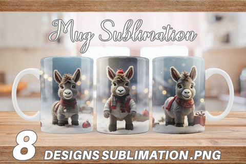 Mug Wrap Donkey Christmas Sublimation artnoy 