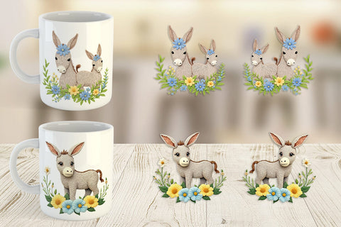 Mug Wrap Donkey Embroidery Sublimation artnoy 