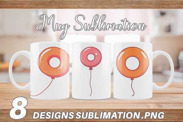 Mug Wrap Donut Balloon Sublimation artnoy 