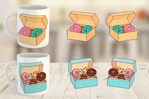 Mug Wrap Donut Box Sublimation artnoy 
