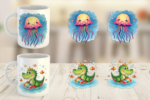 Mug Wrap Doodle Dream Animals Sublimation artnoy 