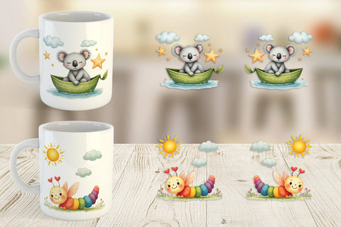 Mug Wrap Doodle Dream Animals Sublimation artnoy 