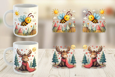 Mug Wrap Doodle Dream Animals Sublimation artnoy 