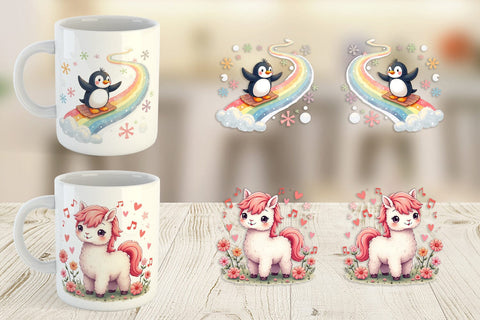 Mug Wrap Doodle Dream Animals Sublimation artnoy 