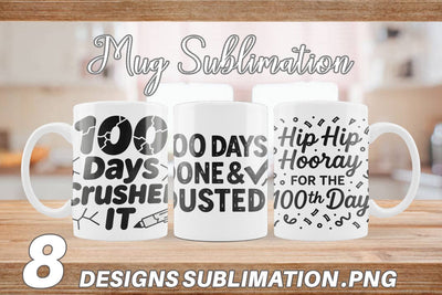Mug Wrap Doodle Marker 100 Days of School Sublimation artnoy 