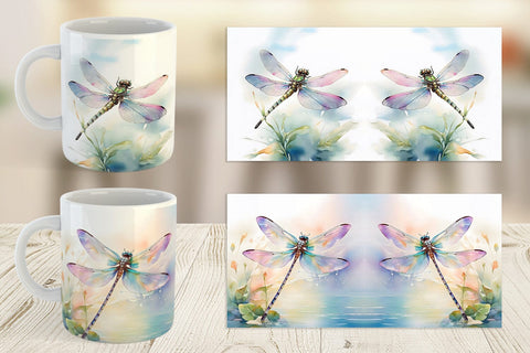 Mug Wrap Dragonfly Summer Sublimation artnoy 