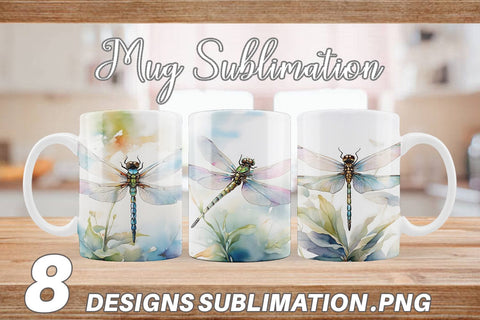 Mug Wrap Dragonfly Summer Sublimation artnoy 