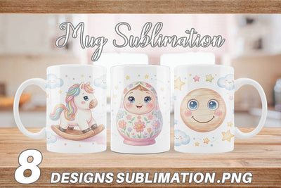 Mug Wrap Dreamy Floating Toybox Watercolor Sublimation artnoy 