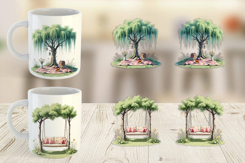 Mug Wrap Dreamy Garden Picnic Sublimation artnoy 