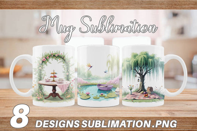 Mug Wrap Dreamy Garden Picnic Sublimation artnoy 