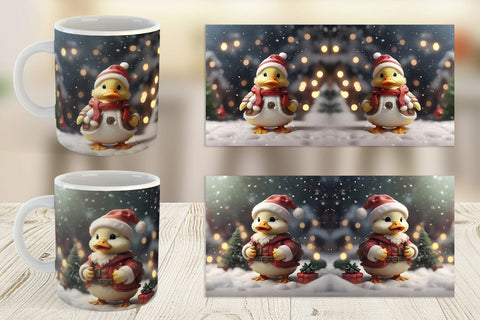 Mug Wrap Duck Christmas Sublimation artnoy 