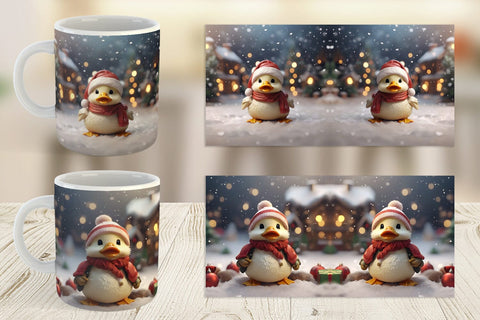 Mug Wrap Duck Christmas Sublimation artnoy 